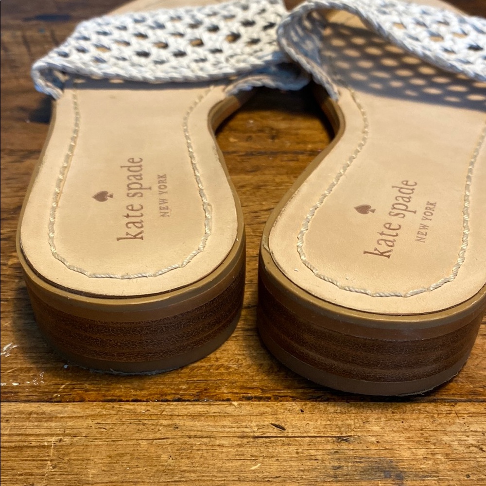 Kate Spade White Woven Slide Sandals - Picture 7 of 9